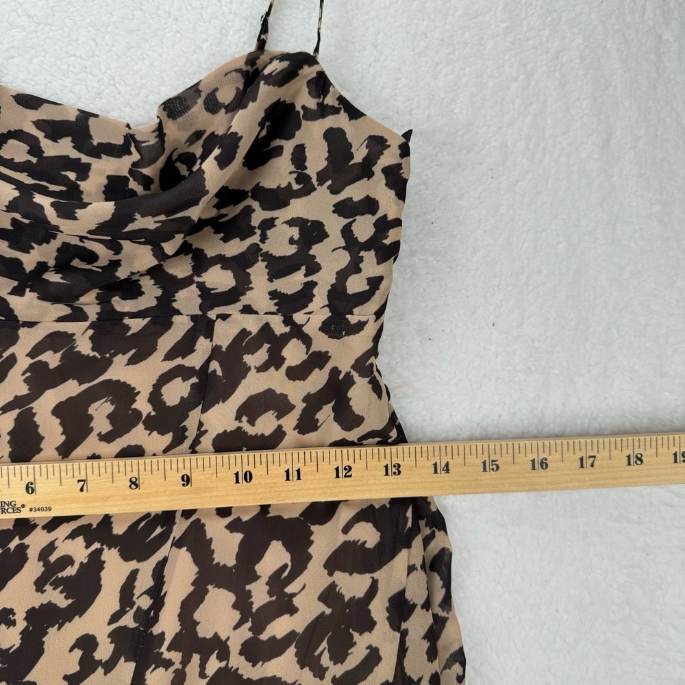NWT Nicholas Kamila Ruffle Cowl Gown Leopard Print Ruffle Maxi Dress Sz 4 - Picture 7 of 15